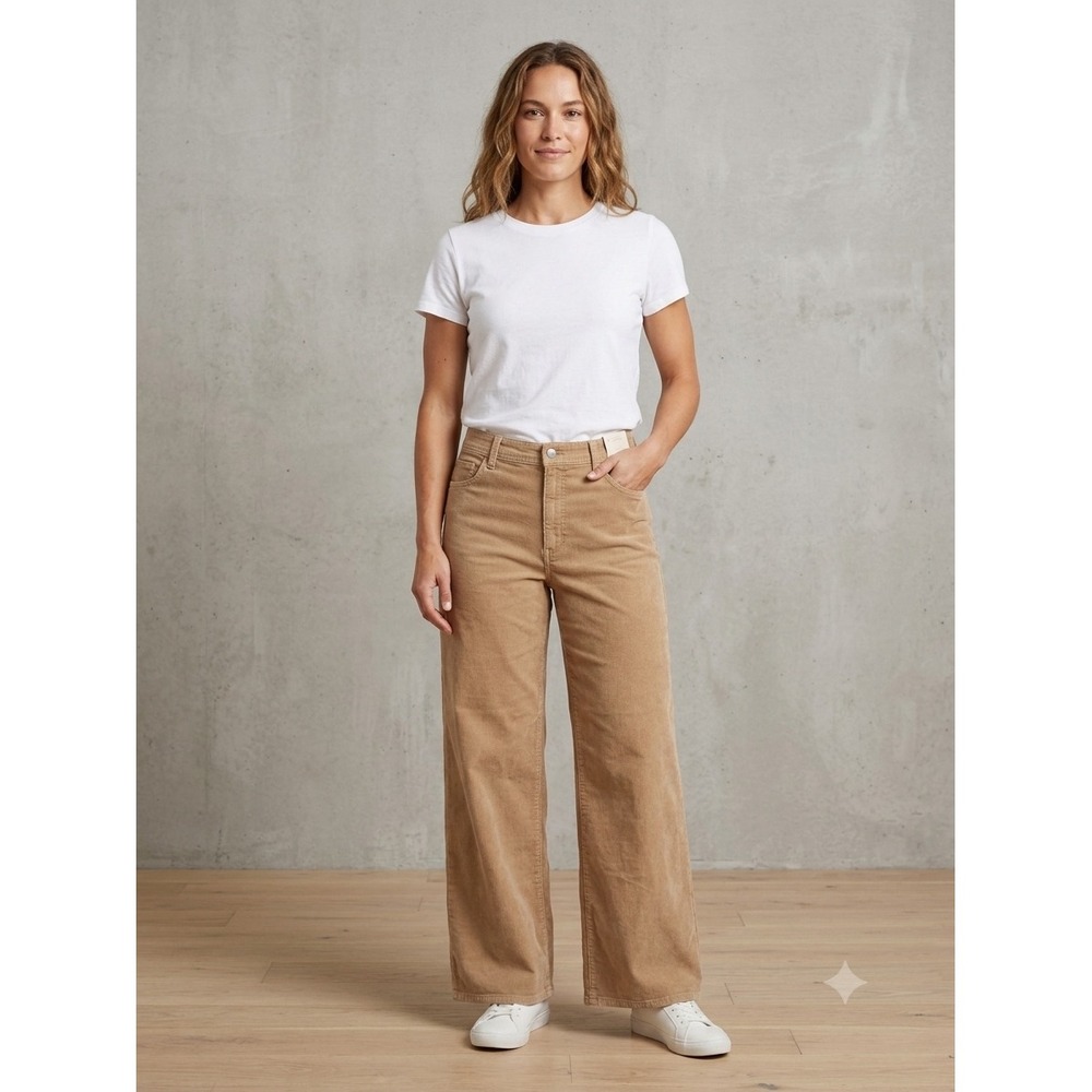 Universal Thread Tan Corduroy High Rise Sailor Wide Leg Pants Size 16R Regular